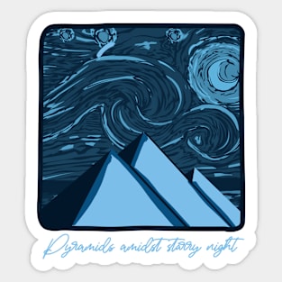 Pyramids Amidst Starry night Sticker